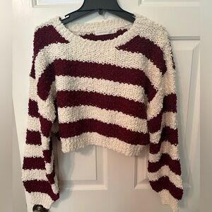 NWT Maroon striped chenille sweater from Alter’d State size M